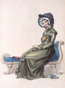 Vestido de dia, placa de moda de Ackermanns Repository of Arts de English School