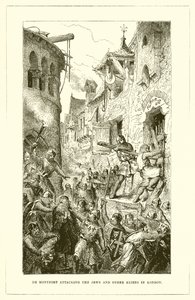 De Montfort Atacando os Judeus e Outros Estrangeiros em Londres de English School