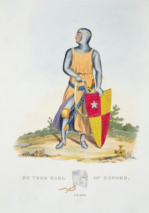 De Vere, conde de Oxford, 1280, da Ancient Armor por Samuel Rush Meyrick, 1824 de English School