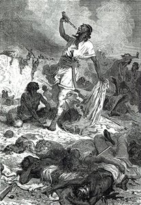 Morte do Imperador Theodore, de &39;História Ilustrada de Cassell da Inglaterra&39;, de English School
