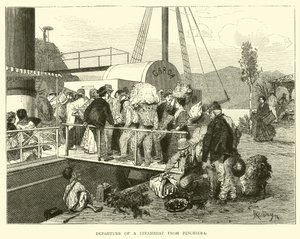 Partida de um barco a vapor de Peschiera de English School