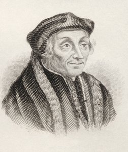 Desiderius Erasmus Roterodamus, do &39;Crabbes Historical Dictionary&39;, publicado em 1825 (lito) de English School
