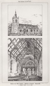Design para New Church, Burton Leonard, Yorkshire (gravura) de English School