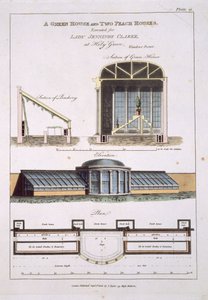 Projeto para uma casa verde e duas casas de pêssego, 1806 de English School