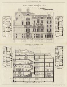 Design para uma Residência em Londres (gravura) de English School