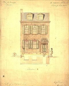 Design para o Little Theatre, Haymarket, c.1800 (aguarela sobre papel) de English School