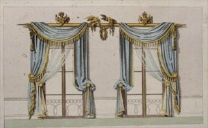 Design para cortinas de janela, placa 64 do Ackermann