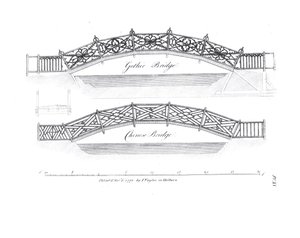 Projetos para pontes de jardim, publicado em 1773 de English School