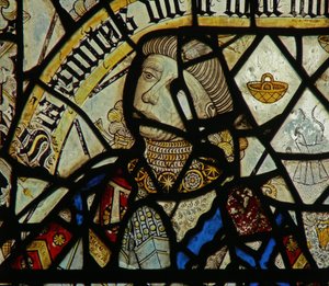 Detalhe de um vitral que representa o doador (vitral) (detalhe de 344929) de English School