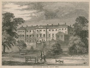 Devonshire House, Londres, em cerca de 1800 de English School