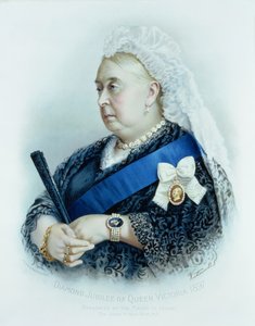 Diamante Jubileu da Rainha Vitória (1819-1901) 1897 (impressão a cores) de English School