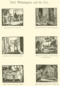Dick Whittington e o seu gato (xilogravura) de English School
