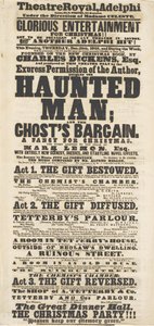 Dickens playbill: O Homem Assombrado, no Teatro Adelphi Royal, 28 de dezembro de 1848