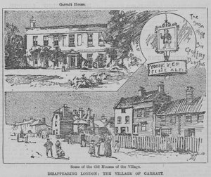 Desaparecimento de Londres: a aldeia de Garratt (gravura) de English School