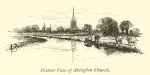 Vista distante da igreja de Abingdon de English School