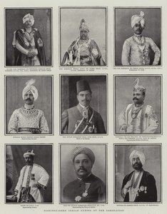 Distintos convidados indianos na coroação, ilustração do The Graphic, 28 de junho de 1902
