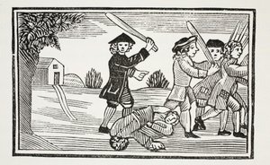 Dr. Fausto truque em vinte alunos, ilustração de Chap-livros do século XVIII por John Ashton, pub. 1882 de English School