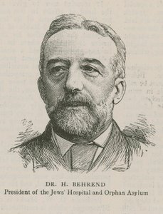 Dr. H Behrend, Presidente do Hospital Judaico e Orfanato de Asilo de English School