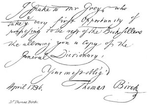 Dr. Thomas Birch de English School