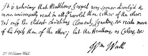 Dr. William Wall de English School