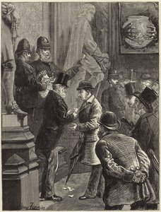 Tirando sorteios para admissão à Galeria dos Estranhos de English School