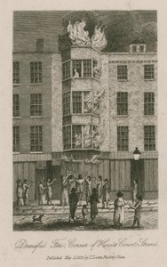 Fogo terrível, canto de Henrits Court, Strand de English School