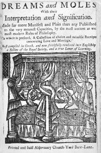 Dreams and Moles, titlepage, c.1750 (xilogravura) de English School