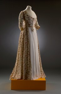 Vestido, 1790 (algodão estampado) de English School