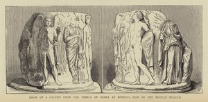 Tambor de uma Coluna do Templo de Diana, em Éfeso, agora no Museu Britânico (gravura) de English School