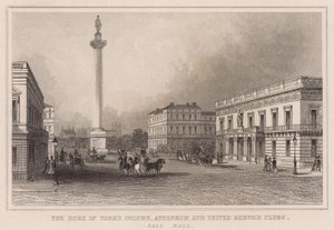 Coluna do Duque de York, Athenaeum e United Service Clubs, Pall Mall de English School