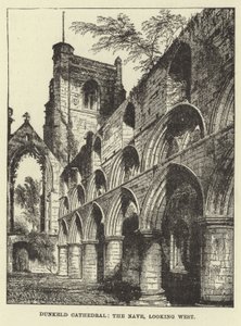Catedral de Dunkeld, a nave, olhando para o oeste de English School