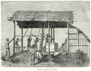 Iaques construindo uma casa (gravura) de English School