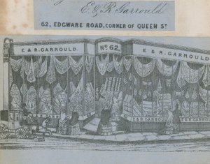 E & R Garrould, 62 Edgware Road, esquina da Queen Street, em Londres de English School