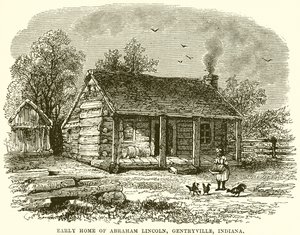 Casa antiga de Abraham Lincoln, Gentryville, Indiana de English School