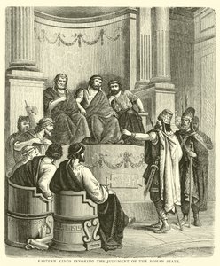Reis orientais invocando o julgamento do Estado romano de English School