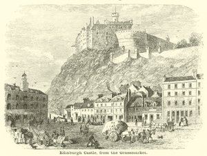 Castelo de Edimburgo, do Grassmarket de English School