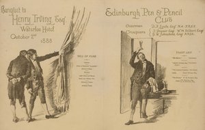 Edimburgo Pen and Pencil Club: Banquete para Henry Irving de English School