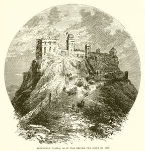 Castelo de Edimburgo, como era antes do cerco de 1573 de English School