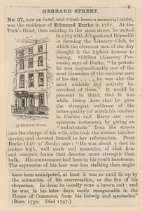 Edmund Burke e 37 Gerrard Street de English School