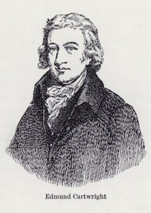 Edmund Cartwright, inventor inglês do tear eléctrico (litho) de English School