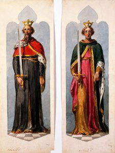 Edward II e Richard I (wc no papel) de English School