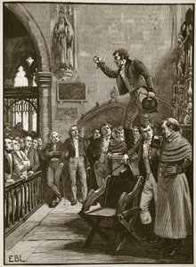 Reunião eleitoral na Irlanda, 1825, ilustração da História Ilustrada de Cassells da Inglaterra (foto em sépia) de English School