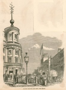 Bola de tempo elétrico e relógio, west Strand, Londres de English School