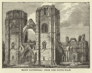Catedral de Elgin, do sudoeste de English School