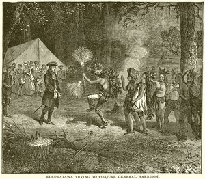 Elkswatawa tentando conjurar o general Harrison de English School