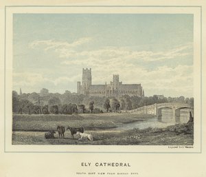 Catedral de Ely, vista sudeste do Barway Bank de English School