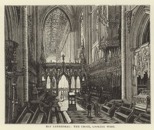 Ely Cathedral, o coro, olhando para o oeste de English School