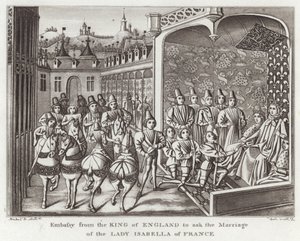 Embaixada do rei da Inglaterra para pedir o casamento da Senhora Isabella da França de English School