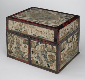 Caixão bordado, c.1660 (seda, lona, madeira, tartaruga e montagens de prata)