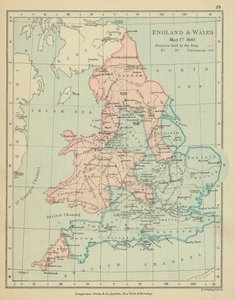 Inglaterra e País de Gales (litografia a cores) de English School